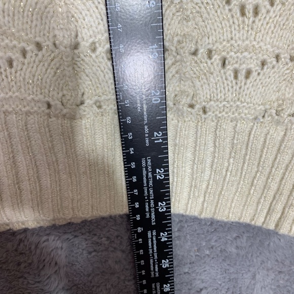 Time and Tru Women’s Sweater XL Beige Cream Open Knit Long Sleeve Pullover - Picture 3 of 7